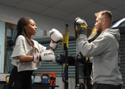 boxing at the gym